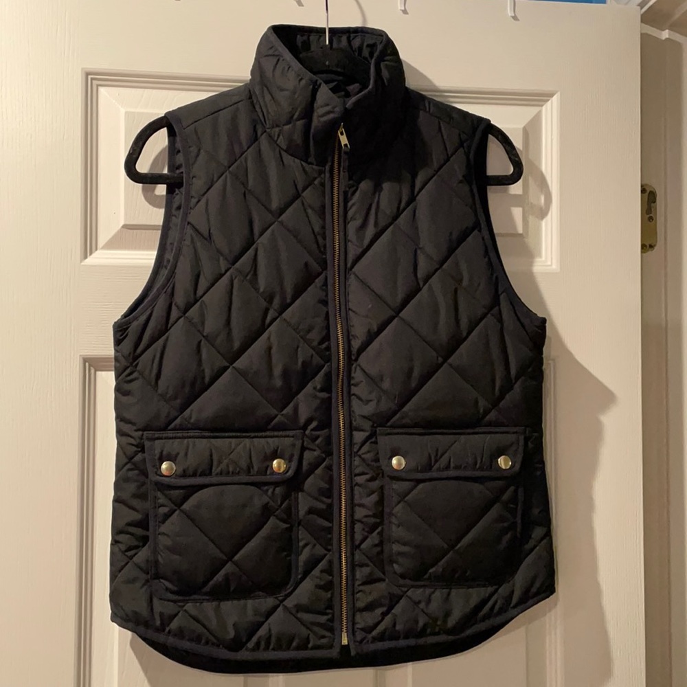 J. Crew Black Excursion Quilted Vest